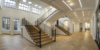 Stair gates for difficult stairs like a wide staircase with banisters.