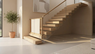 Safety gate for top of stairs in a modern home