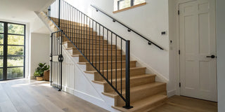 A gate at the stairs providing safety and protection for a family.