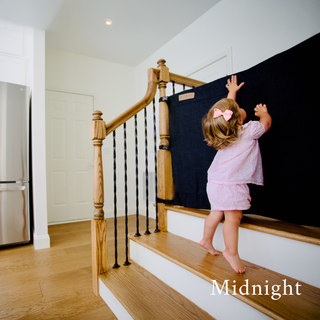 The Stair Barrier Wall-to-Banister (WB) Fabric Safety Gate