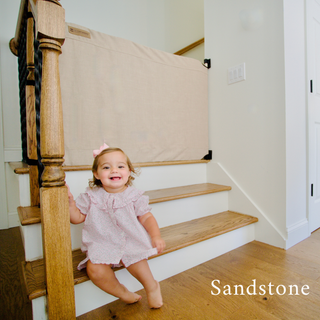 The Stair Barrier Wall-to-Banister (WB) Fabric Safety Gate