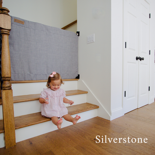 The Stair Barrier Wall-to-Banister (WB) Fabric Safety Gate